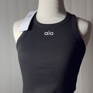 ALO Yoga Black Ribbed Tank Top